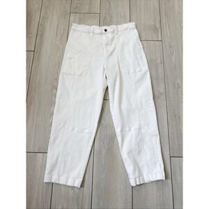 Ruti Pants Jeans Pant White Minimalist Barrel Pockets Stretch Size 5 Large